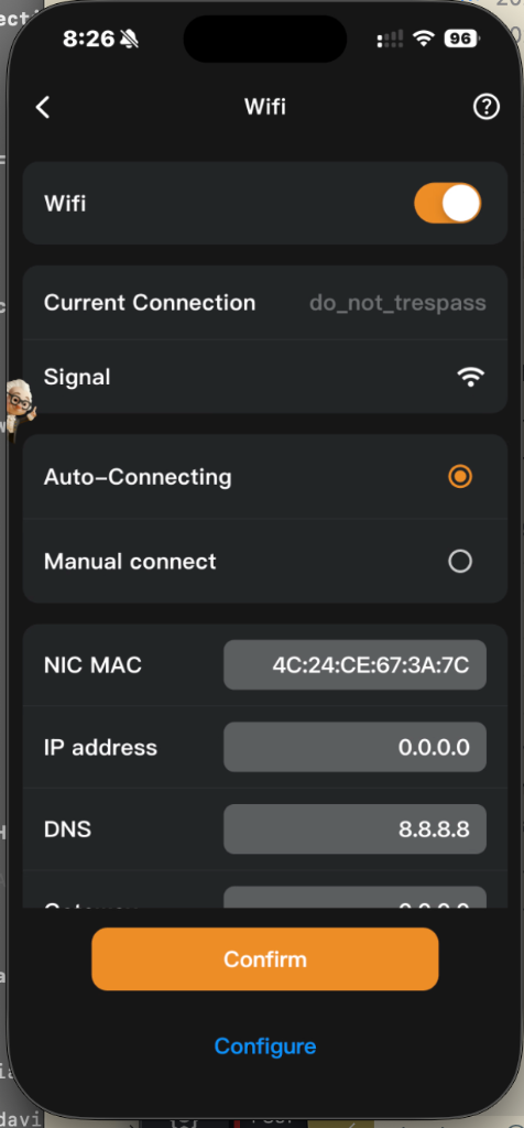WiFi IP 0.0.0.0