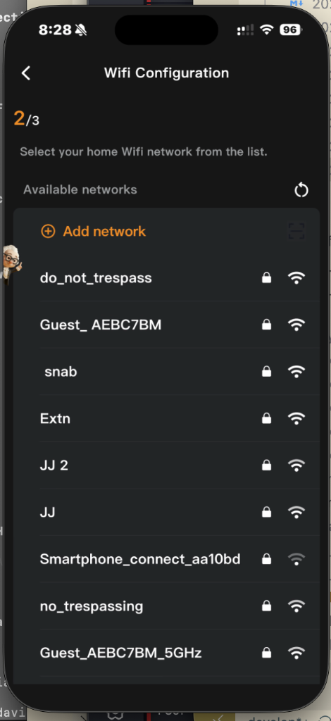 Step 2 — Network list
