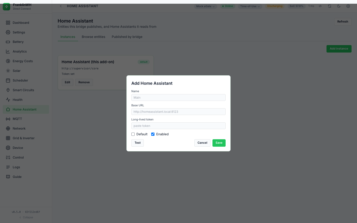 Adding a Home Assistant instance