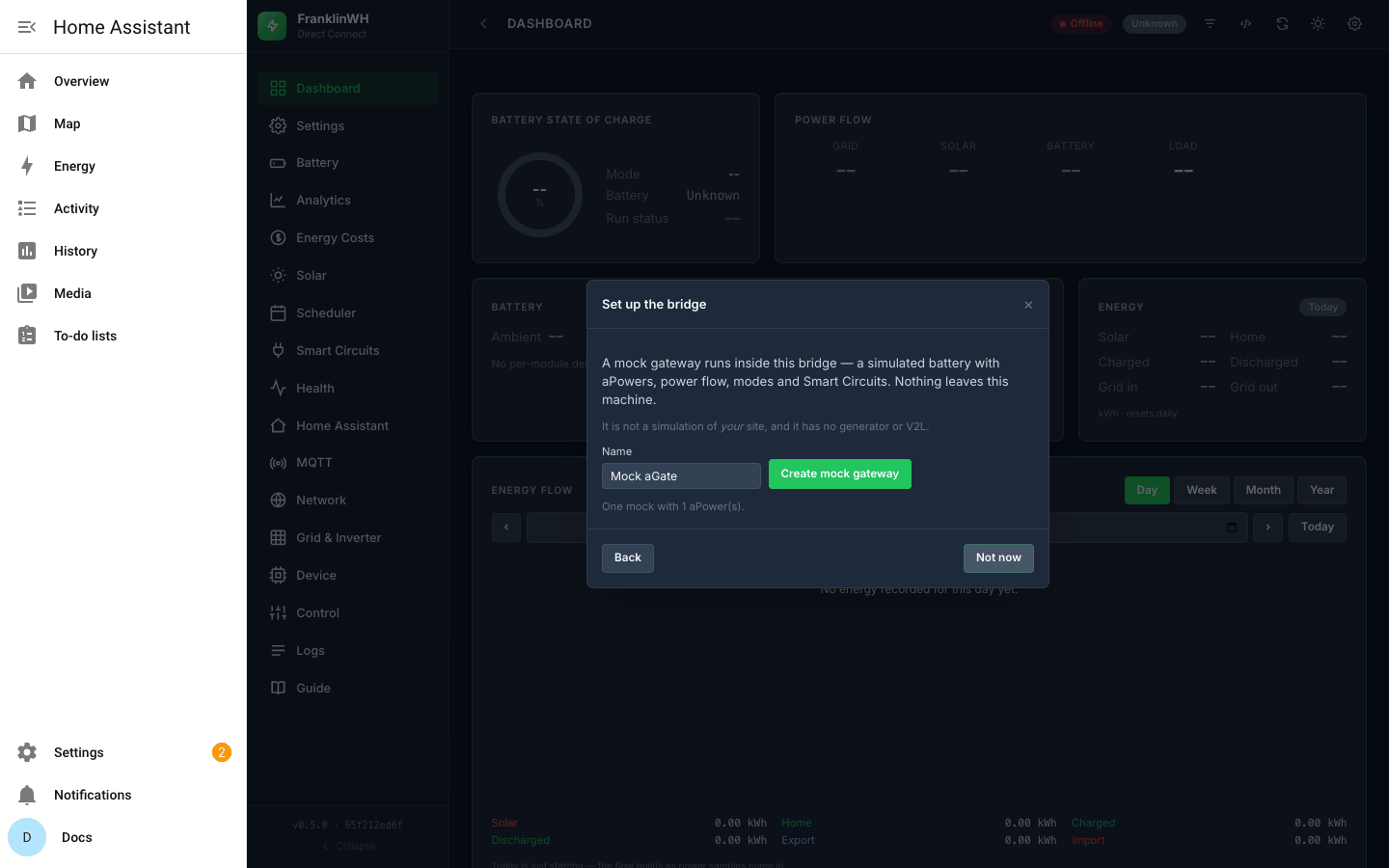 Wizard: create a mock gateway