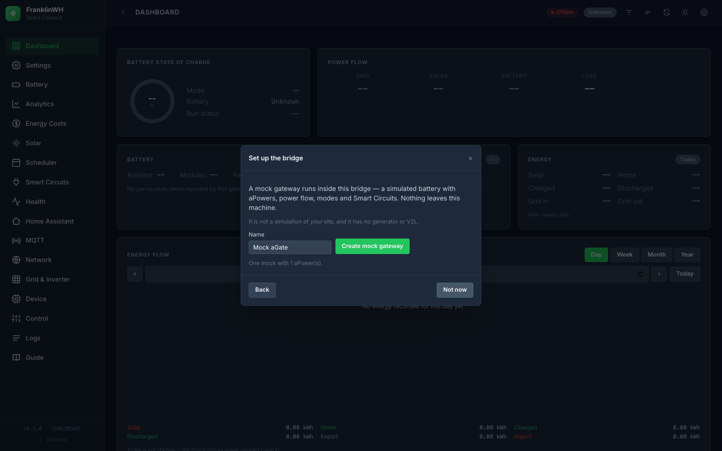 Wizard: create a mock gateway