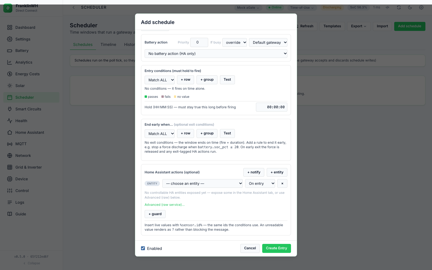 Home Assistant actions on a rule