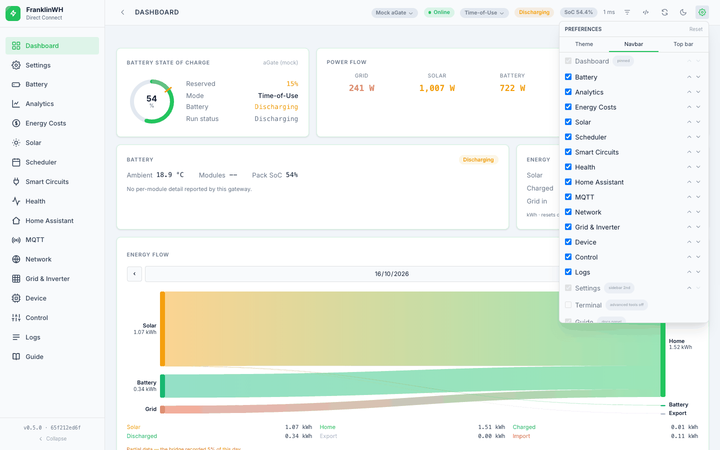 Topbar cog → Navbar: show, hide and reorder tabs