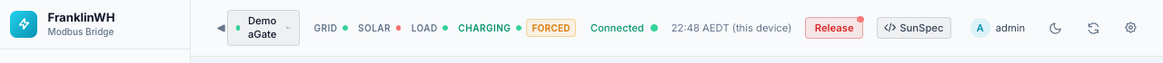 Top bar: Release with a red dot while a command is active