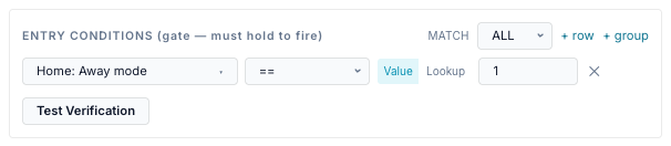 Entry condition on the Home Assistant toggle