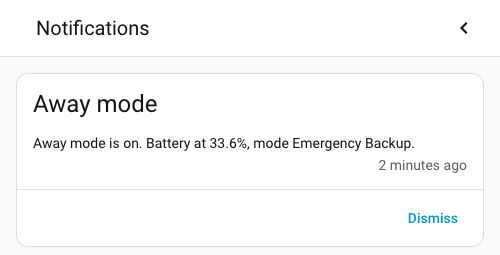 The notification in Home Assistant