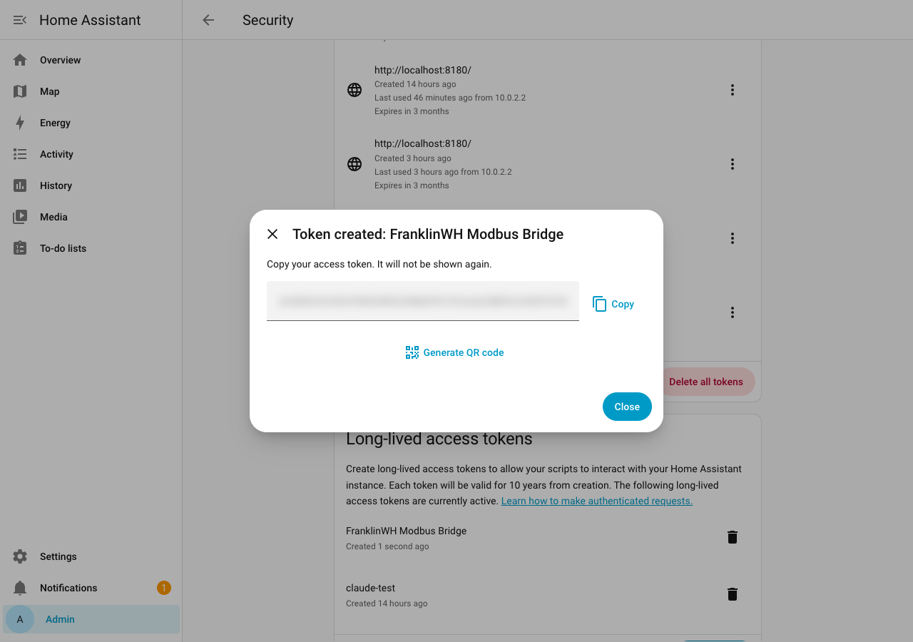 Token created