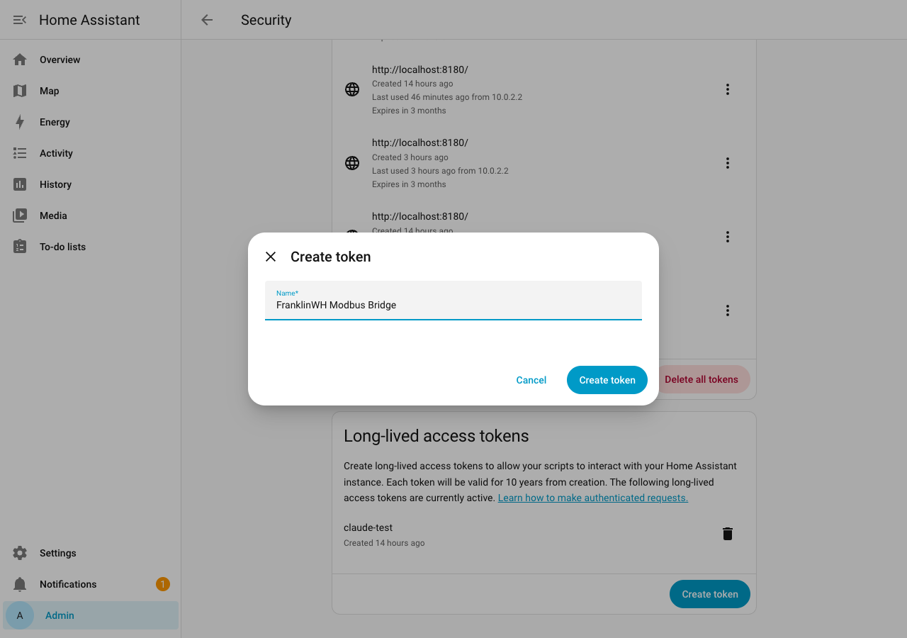 Create token