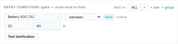 between with two values