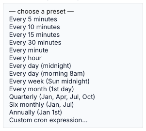 Quick presets