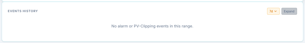Events History card