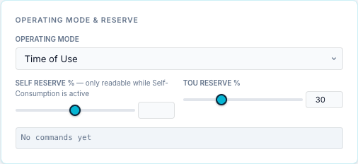 Operating Mode & Reserve card