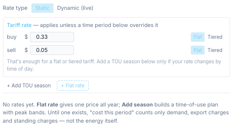 Flat buy and sell rates