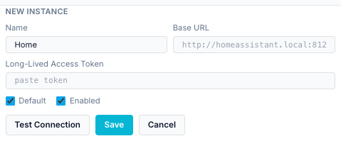 Add Home Assistant form