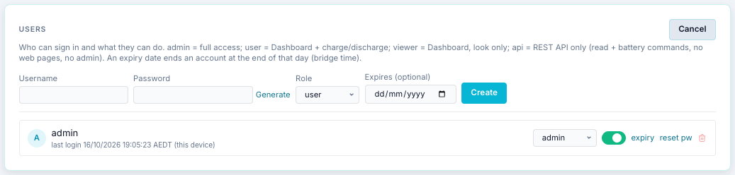 Add user form