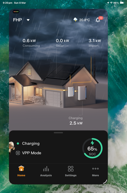 App showing VPP Mode override